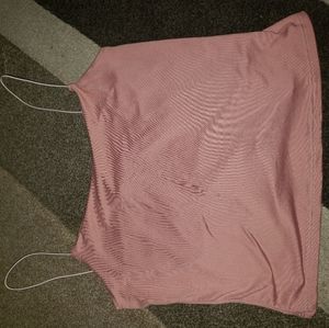 Sexy pink silky tube top